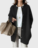 Leonie | Kaschmir Cardigan Lang Knopfleiste Elegant Strick in Black