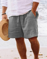 Kaspar | Herren Kordelzug Shorts Bermuda in Hellgrau