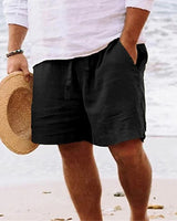 Kaspar | Herren Kordelzug Shorts Bermuda in Schwarz