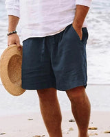 Kaspar | Herren Kordelzug Shorts Bermuda in Marineblau