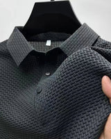 Kasper | Herren Strukturiertes Poloshirt Kurzarm in Grau