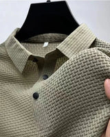 Kasper | Herren Strukturiertes Poloshirt Kurzarm in Khaki