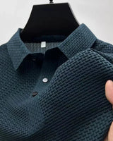 Kasper | Herren Strukturiertes Poloshirt Kurzarm in Blau
