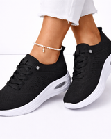 Kassandra | Damen Leichte Schnür Sneaker in Schwarz
