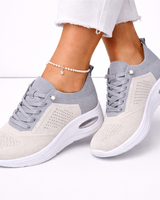 Kassandra | Damen Leichte Schnür Sneaker in Grau