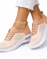 Kassandra | Damen Leichte Schnür Sneaker in Beige