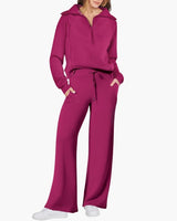 Katarina | Damen Trainingsanzug Set mit Halbzip in Rosa
