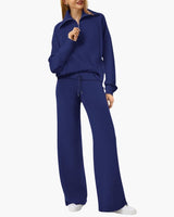 Katarina | Damen Trainingsanzug Set mit Halbzip in Marineblau