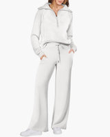 Katarina | Damen Trainingsanzug Set mit Halbzip in Weiß