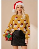 Katinka | Damen Oversized Pullover mit Weihnachten und langen Armen in Gelb