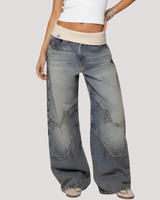 Katinka | Damen Weite Baggy Hose in Hellblau