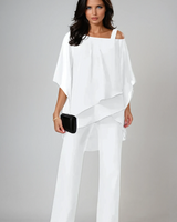 Mariella™ Lagen-Look Zweiteiliges Ensemble in Weiß