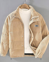 Asshh | Wattierte Jacke aus Cord in Taupe