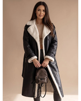 Kiana | Damen Winterjacke mit Teddy Futter in Schwarz