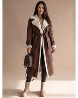 Kiana | Damen Winterjacke mit Teddy Futter in Braun