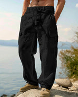 Kilian | Herren Cargo Hose mit Kordelzug und Seitentaschen in Schwarz