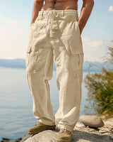 Kilian | Herren Cargo Hose mit Kordelzug und Seitentaschen in Khaki