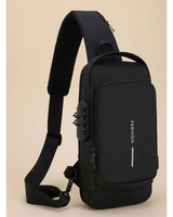 Kilian | Herren Schultertasche mit USB Anschluss und Zahlenschloss in Schwarz
