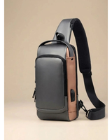 Kilian | Herren Schultertasche mit USB Anschluss und Zahlenschloss in Grau