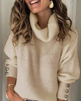 Damen leichter Rollkragenpullover in Beige
