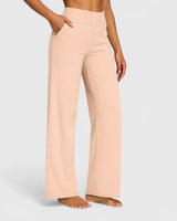 Nadine | Damen Weite Lounge-Hose mit Stretchbund in Aprikose