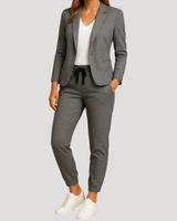Klara | Damen Hosenanzug Blazer Set Zweiteiler in Grau