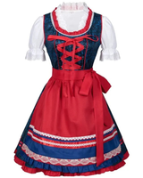 Klara | Damen Rotes Oktoberfest Dirndl mit Blumenmuster in Rot
