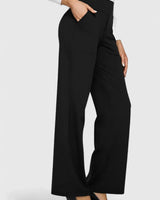 Nadine | Damen Weite Lounge-Hose mit Stretchbund in Schwarz