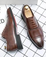Klassische Oxfordschuh Herren Cap-Toe in Braun