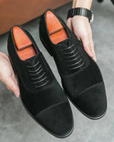 Klassischer Herren Oxford Schuhe Mit Cap-Toe in Schwarz