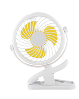 Klemm Ventilator tragbar mit Akku und 360° Rotation in Gelb