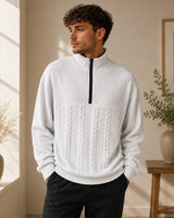 Konrad | Herren Strickpullover mit Kragen in Weiß