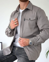 Konstantin | Herren Langarm Freizeithemd in Grau