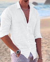 Konstantin | Herren Langarm Freizeithemd mit Kentkragen in Weiß