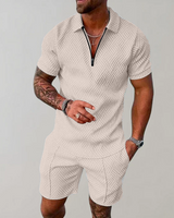 Konstantin | Herren Polo Shorts Set in Beige