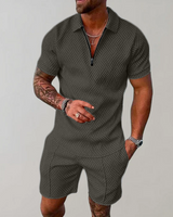 Konstantin | Herren Polo Shorts Set in Grün