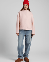 Kurze Teddyjacke Oversized Rosa in Rosa