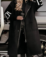 LILY – Elegante Nordic Knit Kapuzenjacke für Damen in Schwarz
