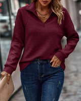 Tamara | Damen Pullover mit Halb-Reißverschluss für den Frühling in Burgund