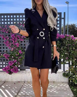 Langarm Kleid Festlich Elegant in Schwarz