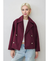 Laura | Damen Kurze Jacke mit Knöpfen in Rot