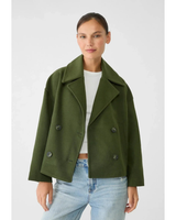 Laura | Damen Kurze Jacke mit Knöpfen in Grün