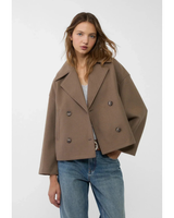 Laura | Damen Kurze Jacke mit Knöpfen in Braun