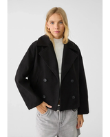 Laura | Damen Kurze Jacke mit Knöpfen in Schwarz