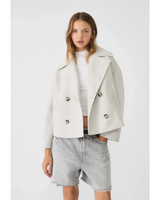 Laura | Damen Kurze Jacke mit Knöpfen in Weiß