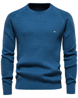 Lazar | Herren Pullover mit Strickmuster und Langarm in Blau