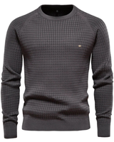 Lazar | Herren Pullover mit Strickmuster und Langarm in Dunkelgrau