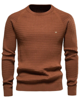 Lazar | Herren Pullover mit Strickmuster und Langarm in Braun
