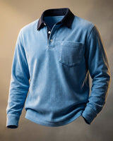 Orvion - Soft-Touch-Polohemd in Babyblau