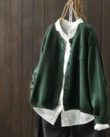 Leana | Damen Strickjacke mit Gemütlicher Optik und Komfort in Grun